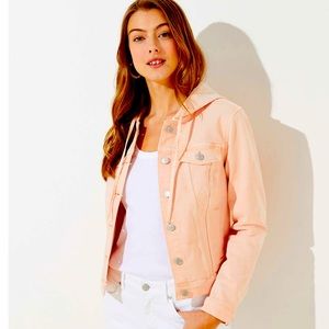 Ann Taylor Loft purely peach denim jacket w/ good